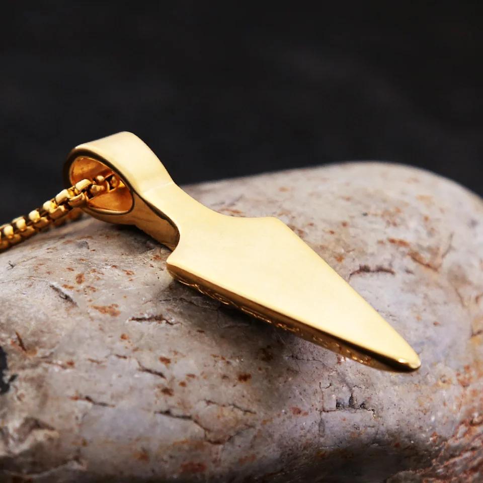Men's Stainless Steel Ankh Cross Spearhead Pendant Necklaces Fashion Vintage Eye of Horus Necklace Punk Amulet Jewelry Wholesale