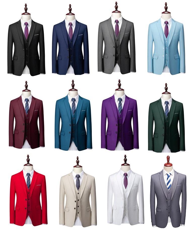 2024 Men's Slim Fit Korean Style Wedding Tuxedo - Two-Button Business Casual Suit Set