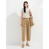 Anna Kou Women's Elastic Waist Cropped Tapered Pants