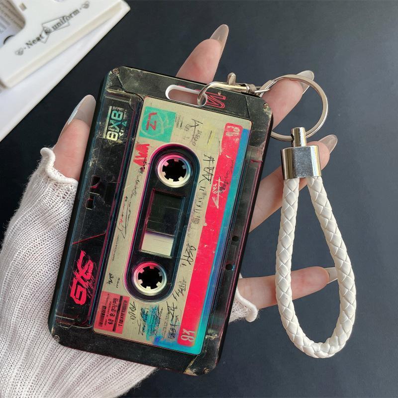 Retro NFC Sliding Card Holder for Students - Ideal for Meal Cards, Subway Passes, and Bike Access Cards