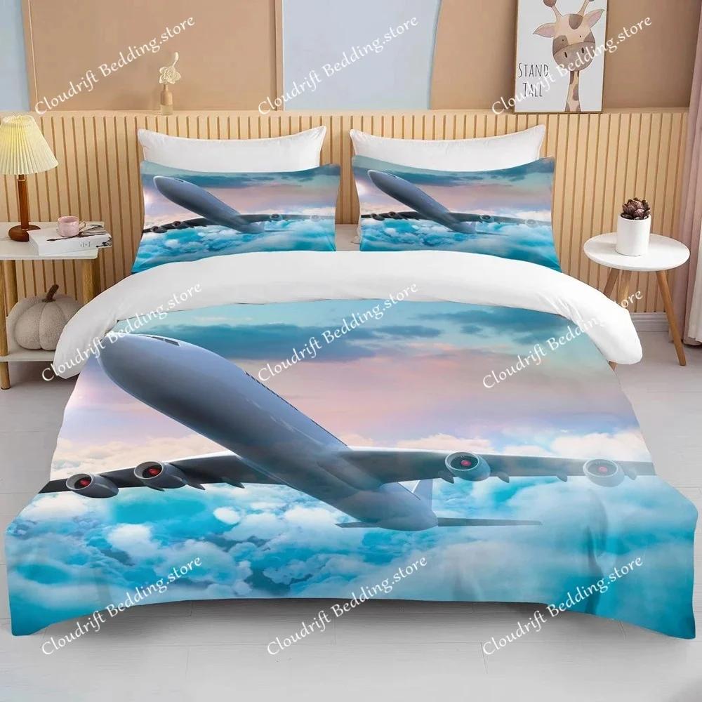 fashion 3D Printed Airplane Plane Bedding Set Cartoon Duvet Covers With Pillowcases Soft Bedclothes Custom Bed Linen Drop Ship02