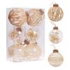 6pcs Transparent Christma Tree Pendants Entwined with Linen Rope Christmas Ornaments  Home