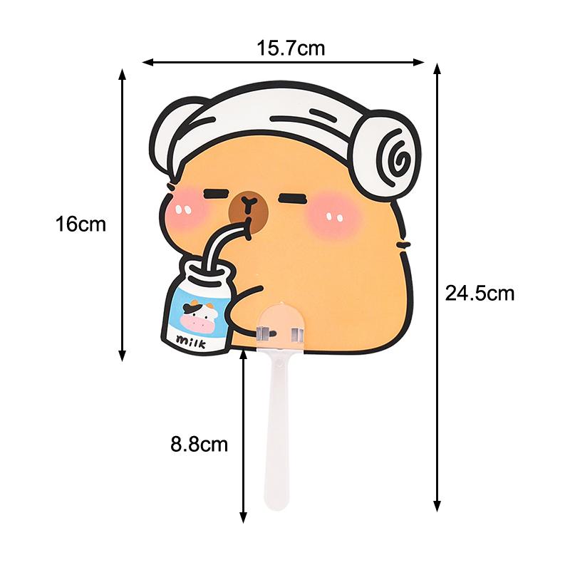 10Pcs Cute Cartoon Capybara Shape Plastic Folding Fan Summer Portable Mini Cooling Fan Student Handheld Fan Kawaii Kid Fan