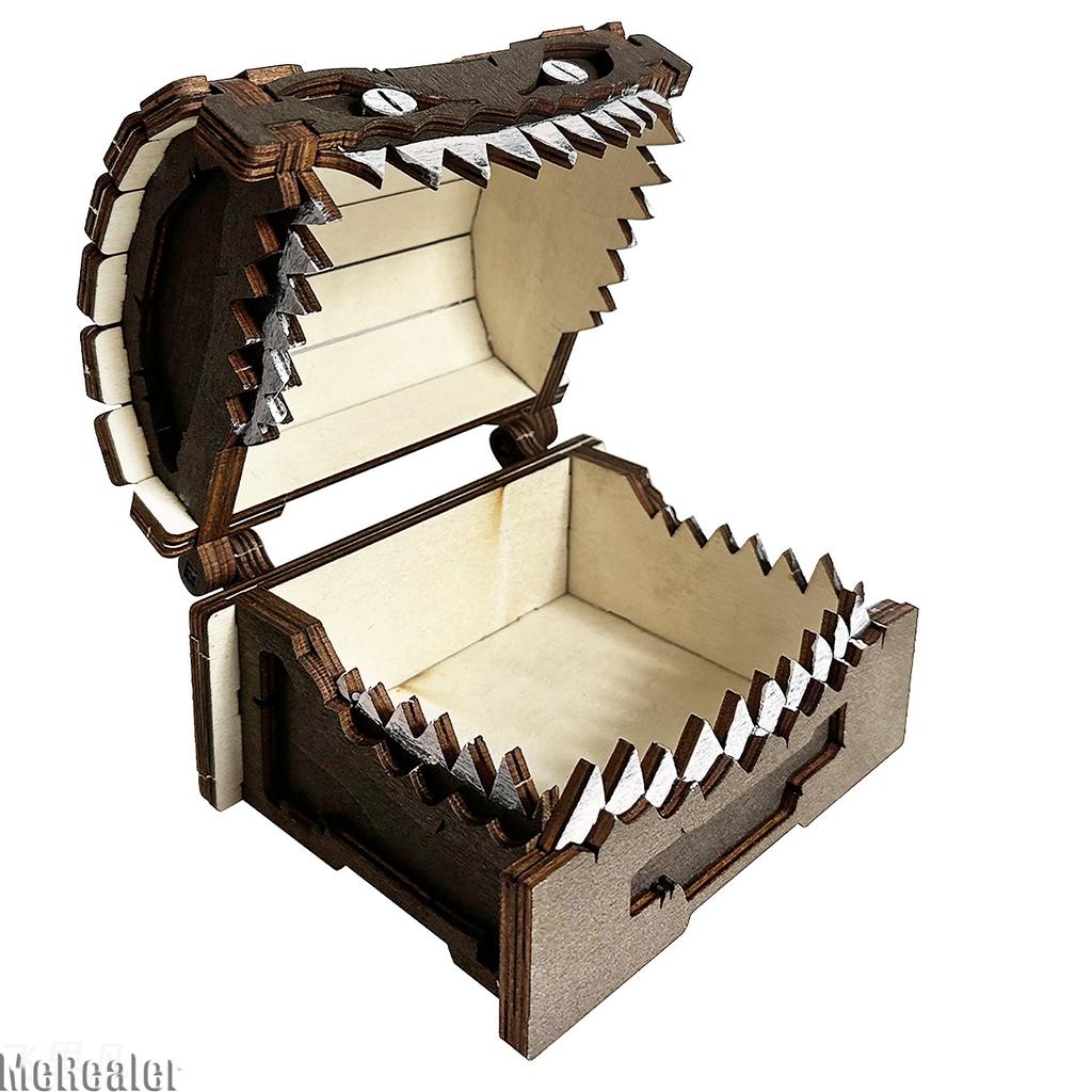 In Stock Wooden Mimic - Creative Monster Treasure Chest Box, Halloween Toy Gift for Dungeons & Dragons