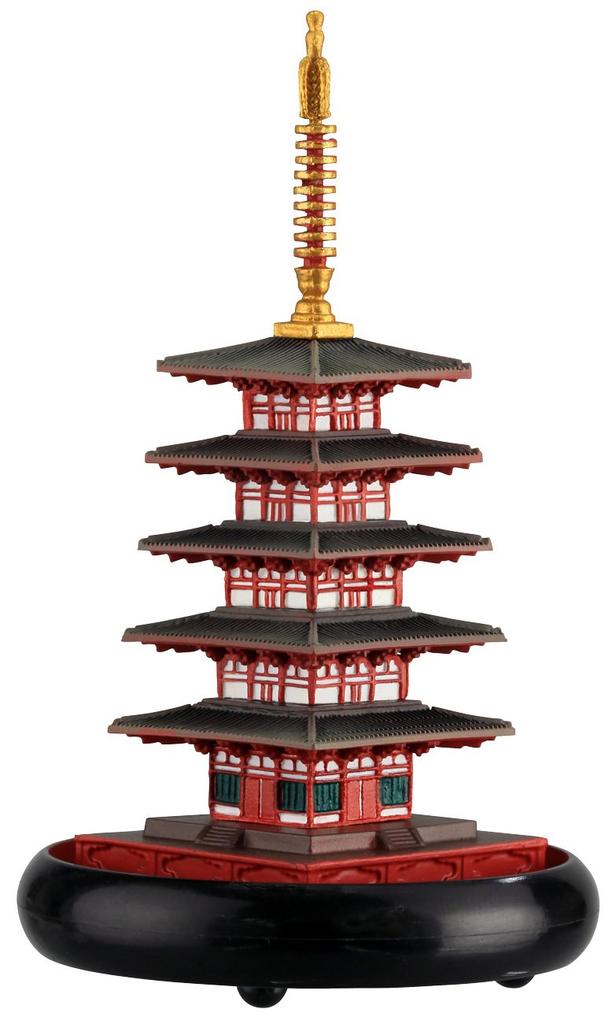 miniQ Miniature Cube 004 Gangoji Approximately 75mm PVC Complete Figure Five-Story Pagoda, Temple, Nara, Tall, & ABS, Pre-painted,
