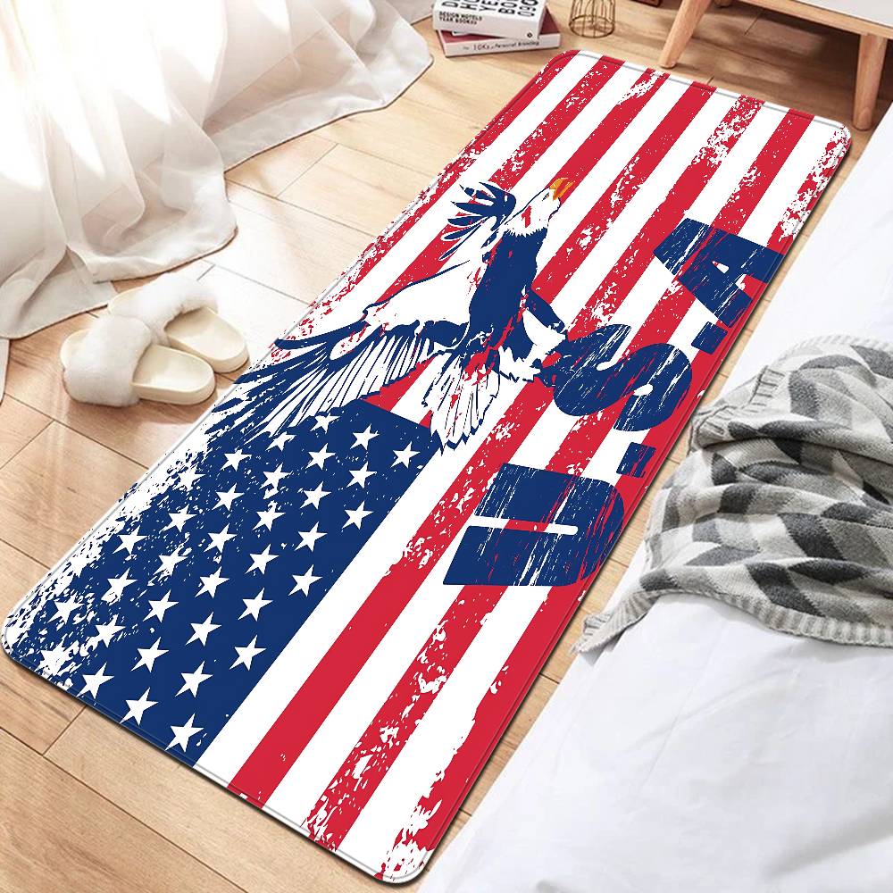 Popular Symbol American Flag Floor Mat Cheaper Anti-slip Modern Living Room Balcony Printed Bedside Mats