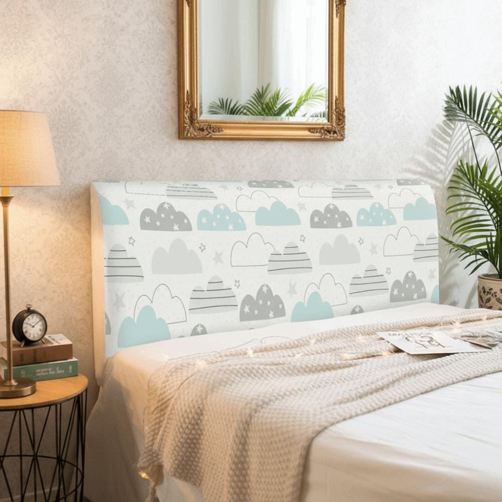 Cartoon Elastic Bedhead Cover Thicken Print Design Bed Head Slipcover Non-slip Washable Headboard Cover Bedroom