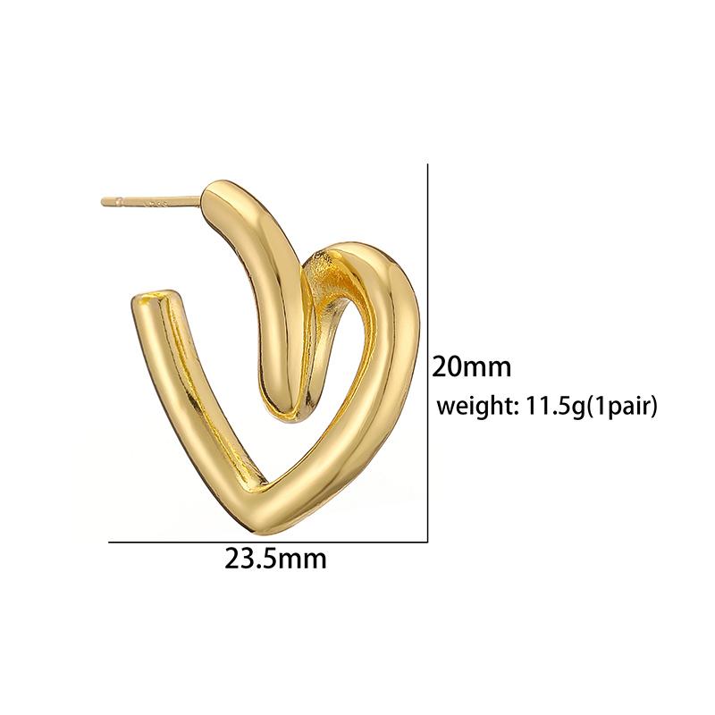 HECHENG,Creative Gold Color Geometric Irregular Hammered Earrings Vintage Twisted Hoop Earrings Set for Women Zircon