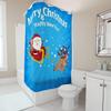 TU Christmas Santa Claus Reindeer Shower Curtain Festive Holiday Bathroom Decor Set Waterproof XMas Pattern Home Textile Gift