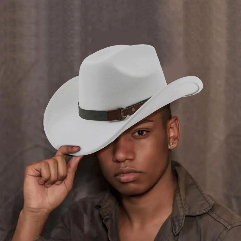 Vintage Sueded Denims Hat Trendy Western Headwear Casual Western Hat Outdoor for Music Festivals