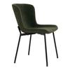 Chaise - HOUSE NORDIC - Maceda - Vert foncé - Polyester bouclé - Pieds noirs en métal