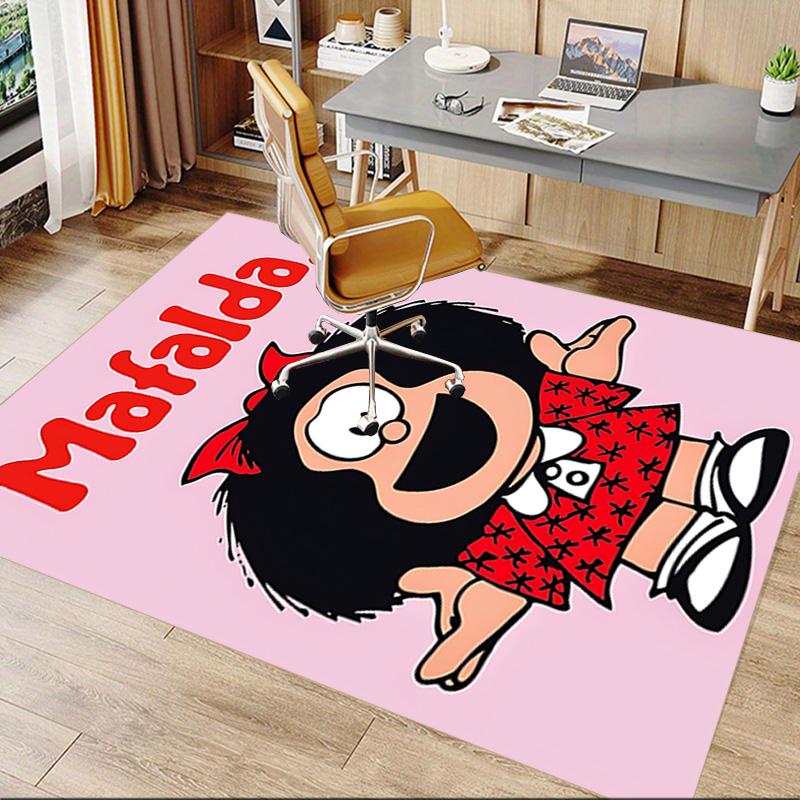 1pc Mafalda Comic Strips Collection Carpet for Playroom Bedroom Living Room Sofa Home Decor,kids Game Area Rug Non-slip Floor Mat Y73030