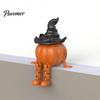 PLA Plastic Ornaments Halloween Desktop Decoration, Movable Wizard Pumpkin Devil Ghost Figurine, 3D Printed Party Supplies for Bookshelf Table