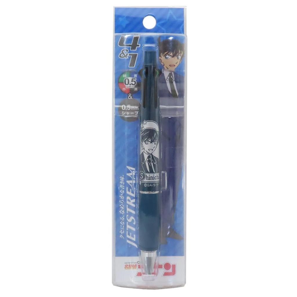 Detective Conan Pencil Ballpoint Pen In Blue and Jetstream 4 1 Shinichi Kudo Shonen Sunday [Mechanical & 4-color Black, Red, Green] & /