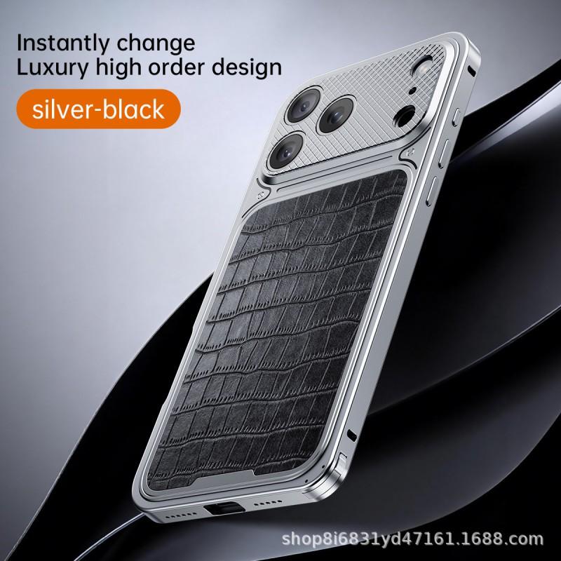 IPhone 16 Pro Max Case Premium Crocodile Texture Full Body Shockproof Business Style