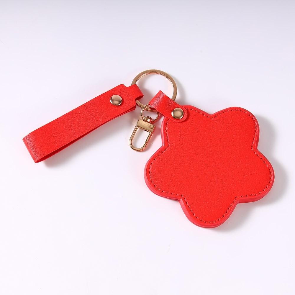 Rotate Small Mirror Stars Shape Makeup Mirror PU Leather Colorul Star Keychain  Graduation Gift