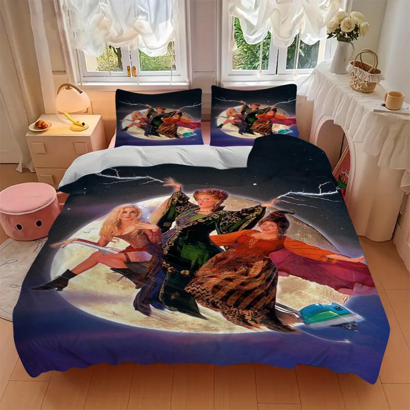 Witches Moon Print 3Pcs Bedding Setduvet Cover With 2 Bedropillowcase Home Birthday Gift