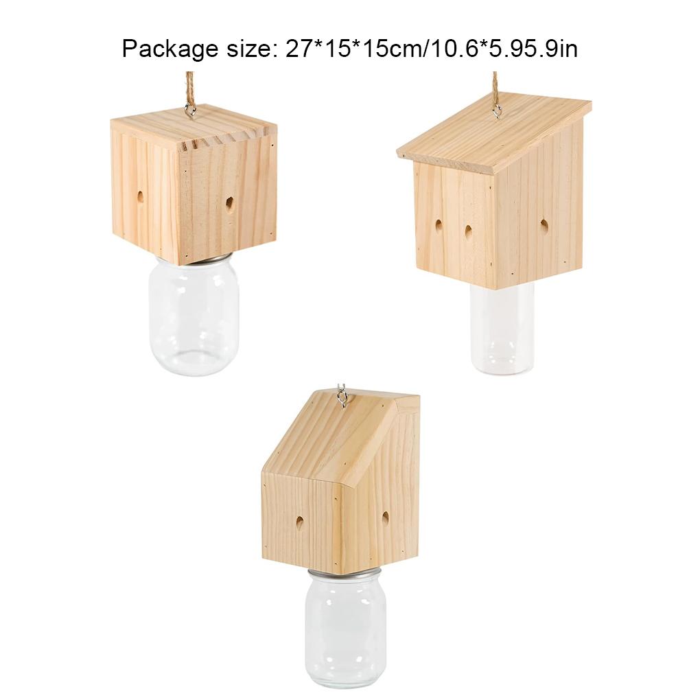 Nature Style Carpenter Bee Trap For Outdoor Hanging With Detachable Safes Hanging Carpenter Wooden