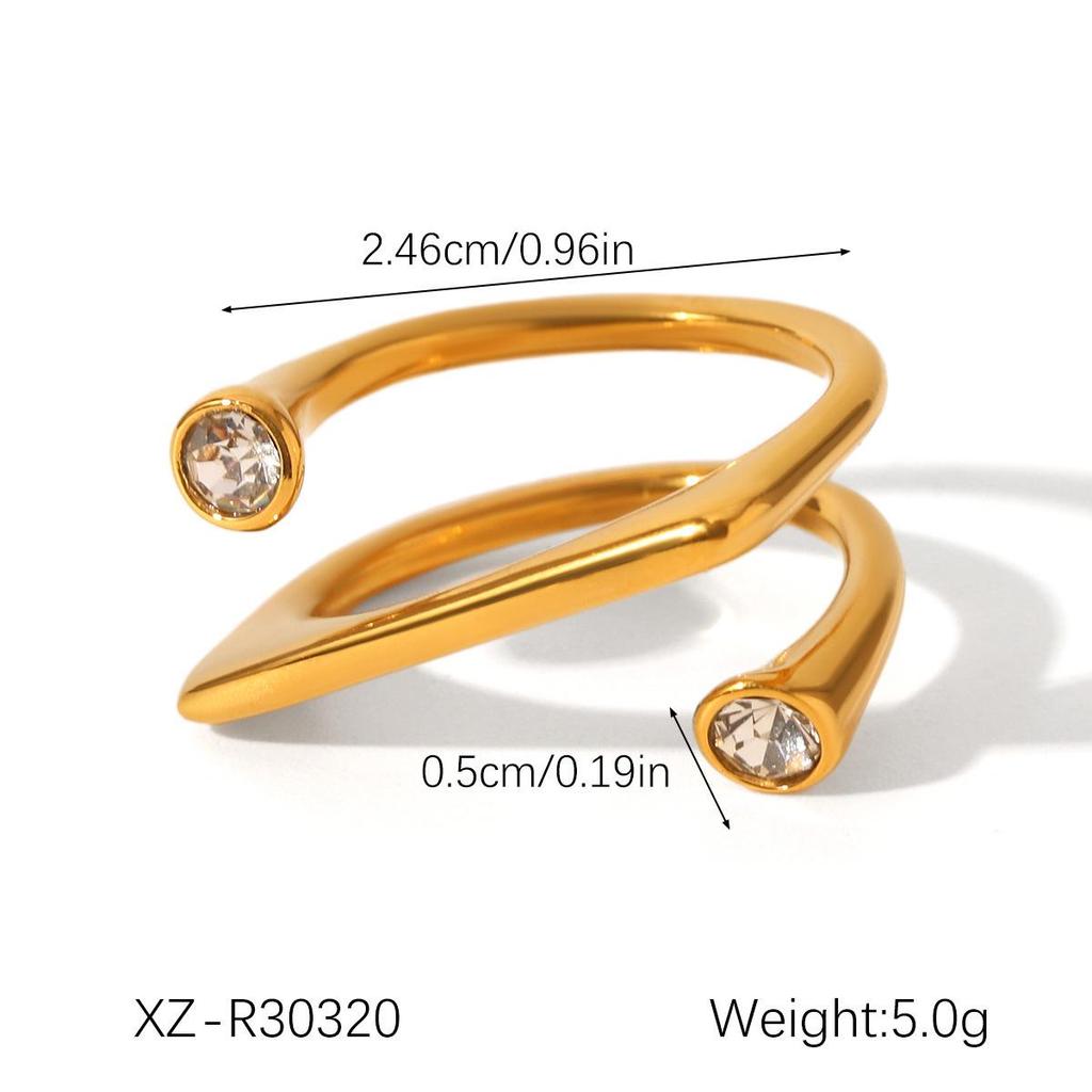 18K Goldbeschichteter Titanstahl Zirkonring für Damen - Hochwertiger Luxusschmuck