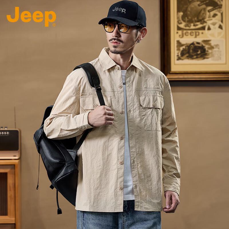 JEEP Men's Loose Fit Long Sleeve Casual Shirt