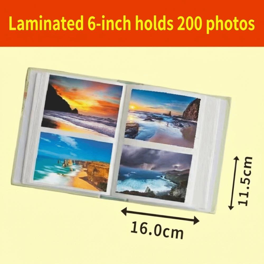 6 Inch 200 Pockets Scrapbook Album Laminated Photo Storage Photo Album  Home Storage