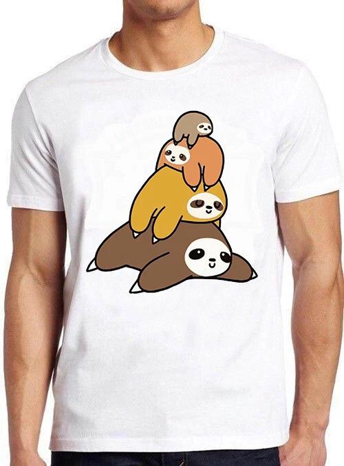 Sloth Stack Pullover Meme Funny Vintage Style Cult Movie Gift Tee T Shirt M647 S