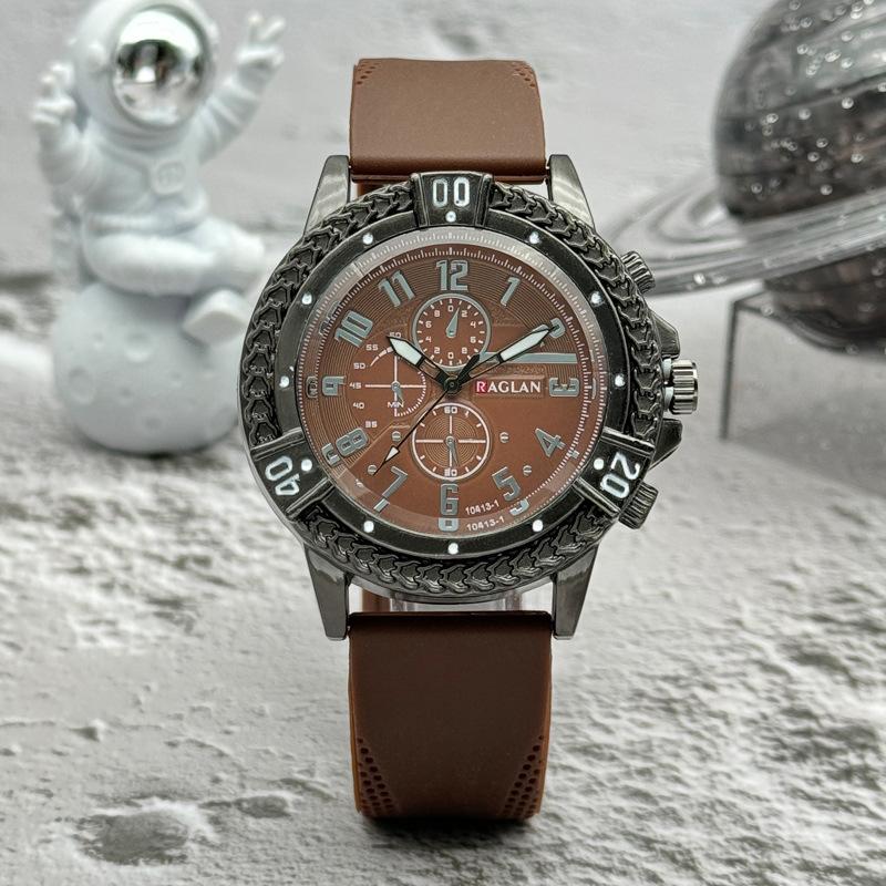 JYL Унисекс Часы Модные Полые Восьмиугольные Силиконовый Ремешок Coffee флуоресцентный оранжевый