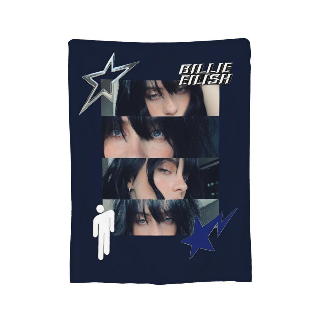 Berühmte Sängerin B-Billie-Girl E-eilish Fleece-Kuscheldecke Decke für Sofa Couch Leichte Bettwäsche Überwürfe,