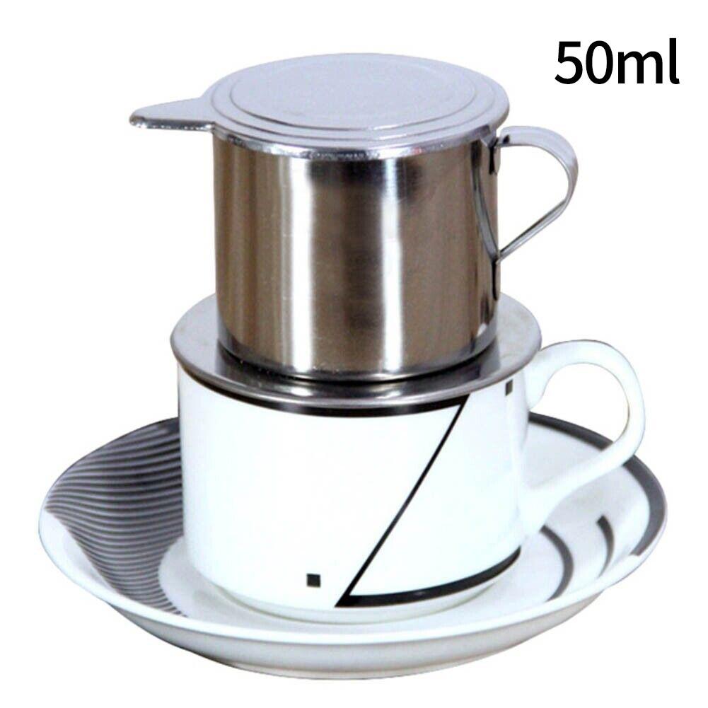 Coffee Filter Cup Silver Stainless Steel Coffee Maker Supplies 50ML