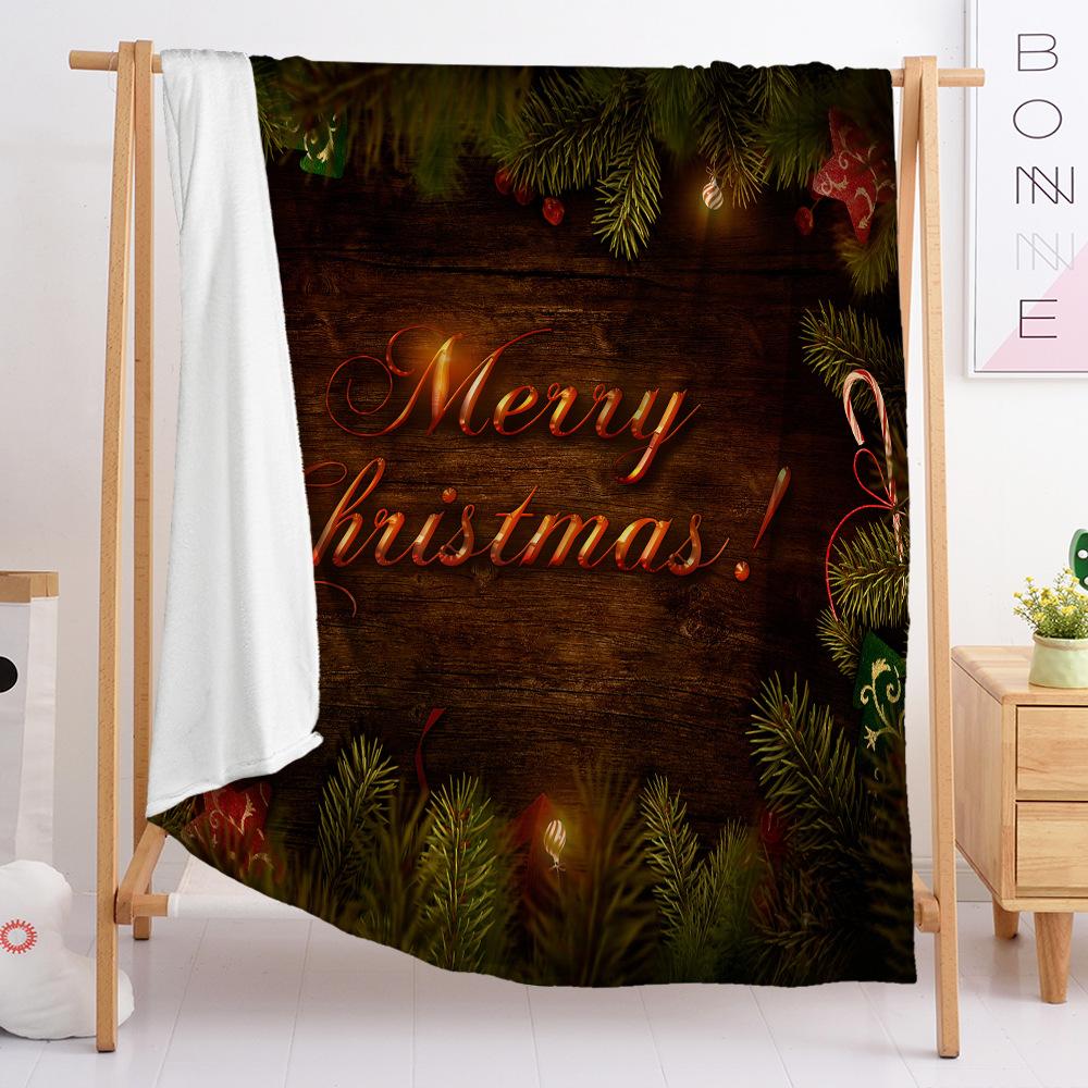 Flannel Blanket Christmas Day Blanket European And American Blanket Digital Printing Universal In All Seasons