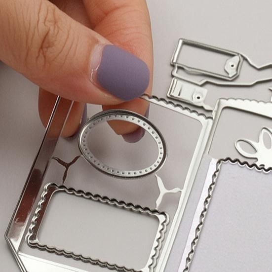 Scrapbooking Die Cuts, Envelope Frame Metal Cutting Stencil, Carbon Steel Embossing Template for Card Making, Paper Craft, DIY Album Decor