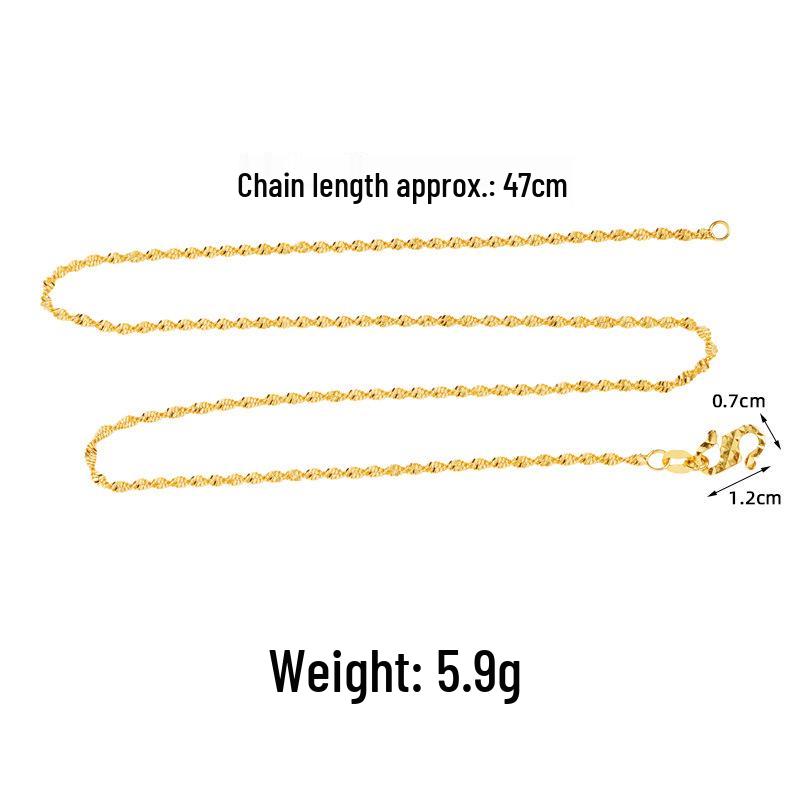 Vietnam Sa Gold Necklace Women Summer Cross-border Versatile Jewelry - Plain Chain Cross