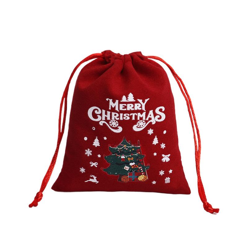 2PC Velvet Bags Small Candy Gift Bag Drawstring Pouch Christmas Party Favor Boutique Jewelry Packaging Bags 2025 New Year