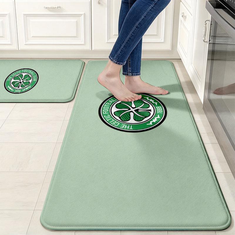 Celtic F.C Flannel Kitchen Mat Christmas Soft Area Rug Non Slip Floor Carpet Home Decoration