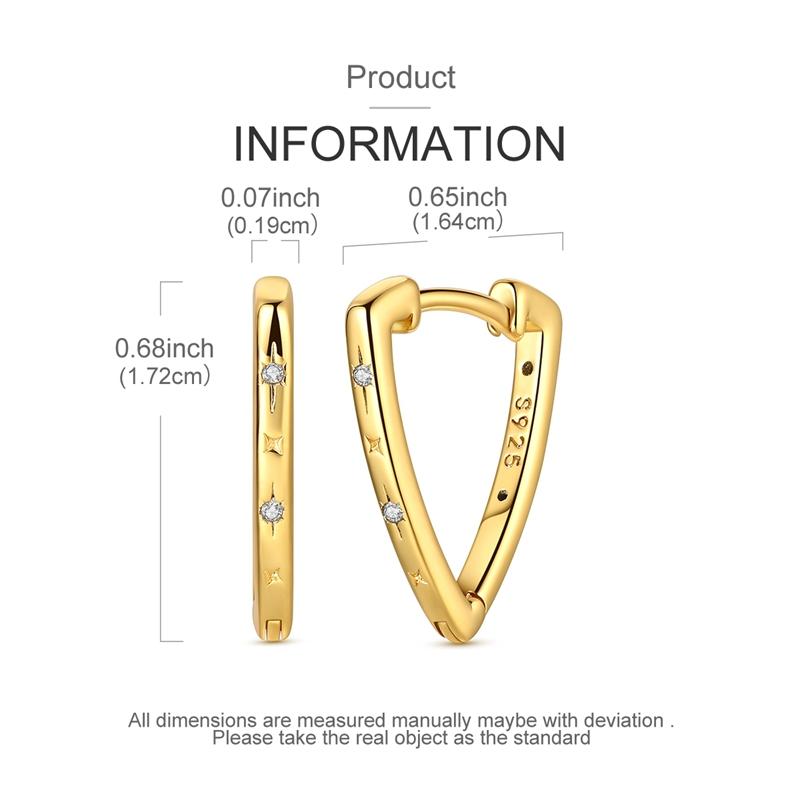 Gold Serie Hoop Earrings 925 Silver Sparkling Irregular Shape Feather Star Earrings Stud for Woman Girl Jewelry Gift