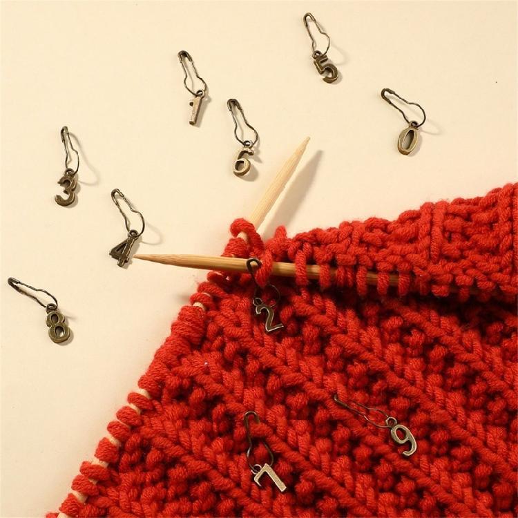 Numeric Metal Crochet Markers For Efficient Knitting Weave Counting