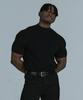 JELEVE Muscle Fit Mock Neck Light Knit Short Sleeve