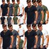 Men's Slim Fit O-neck Short Sleeve Muscle Tee T-shirt In Soft Breathable Fabric