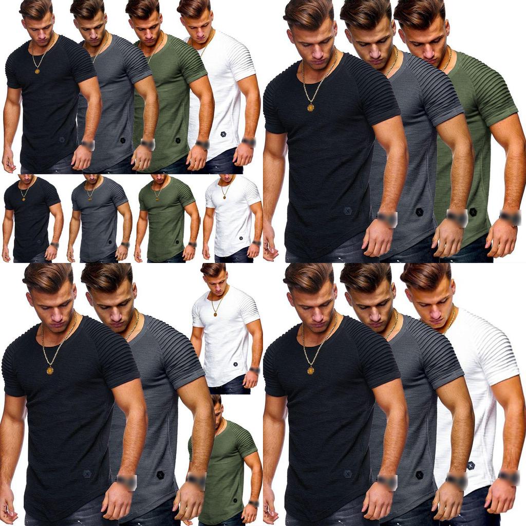 Men's Slim Fit O-neck Short Sleeve Muscle Tee T-shirt In Soft Breathable Fabric