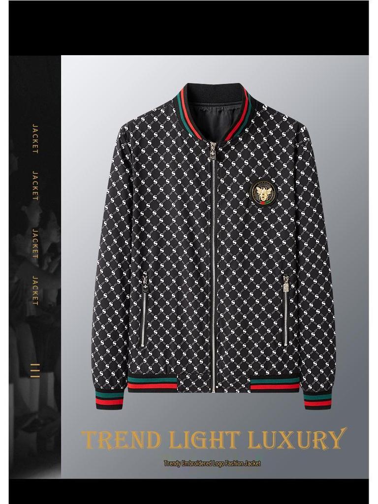 Evropská luxusní pánská bunda s potiskem písmen a baseballovým límcem 2025 Bestseller