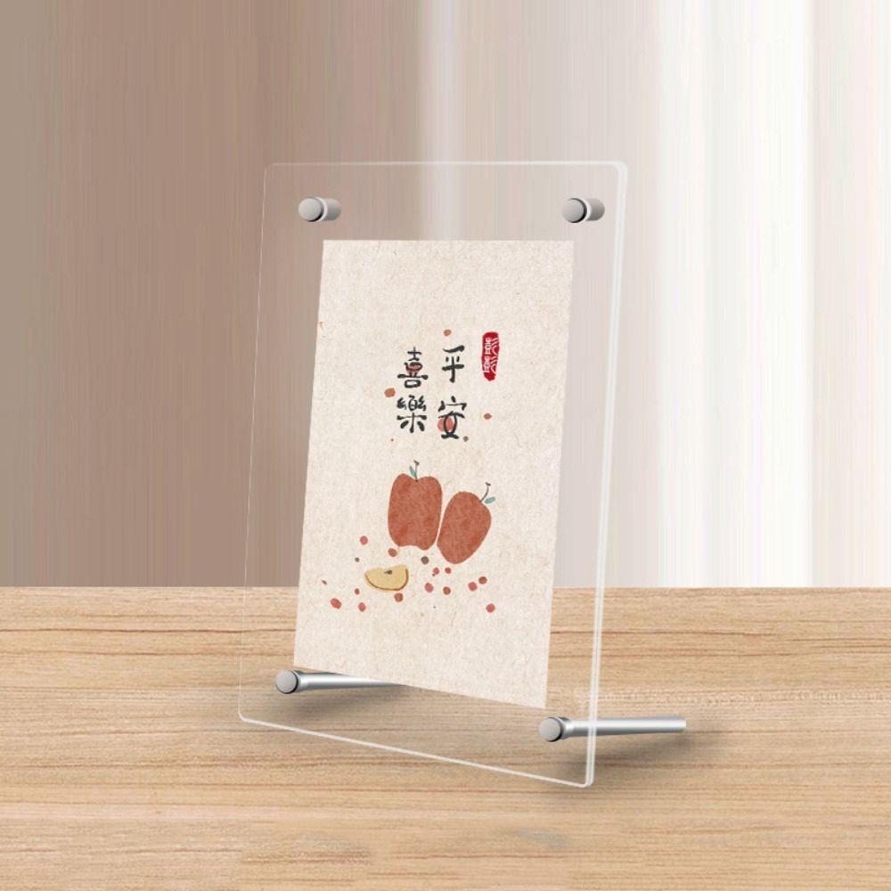 Horizontal Transparent Photo Frames Rectangular Poster Display Stand Collection Display