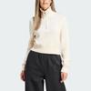Adidas Originals Premium Essentials Half-Zip Plain Knit Sweater Women Tops Wonder-White II8043
