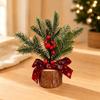 Wood Base Christmas Tree with Faux Branch Detail for Desk, Shelf, Counter, Entry Table, and Shop Front Display