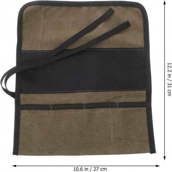 Uonlytech Rollwerkzeugtasche Leinwand Aufrollbare Tasche Schraubenschlüssel-Organizer mit Taschen Holz schnitzwerkzeuge Meißel Handwerkzeuge Tasche für Mechaniker Schreiner