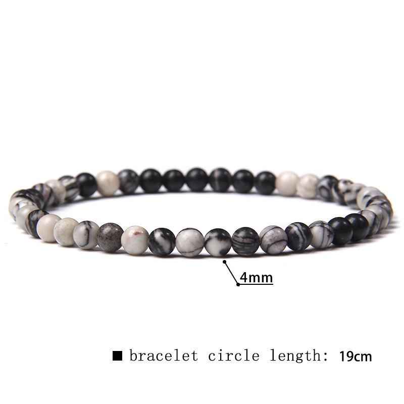 4mm Natural Agate Mini Energy Bracelet Women's Glossy Beads Semi-Precious Pulsera Jewellery Bracelet Bracelet