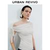 UR Elegant Asymmetrical Neck Twist T-Shirt