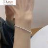 925 Sterling Silver Beaded Square Heart Bracelet For Women Simple Personality Cool Bracelet Korean Selling Jewelry