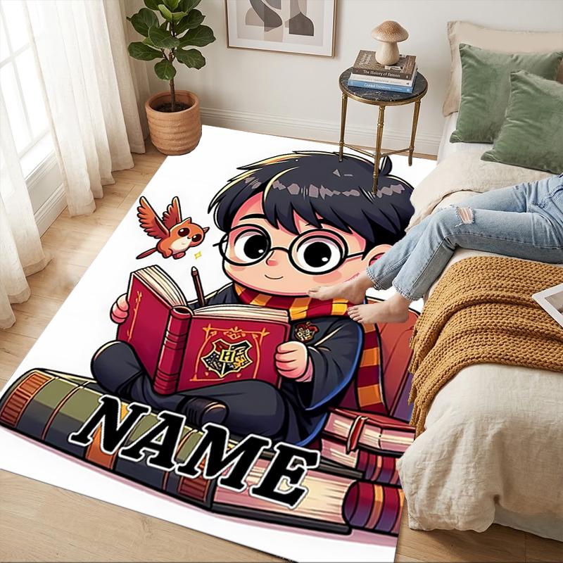 Custom Name Magical Journey Living Room Non-Slip Area Rug Soft Carpet for Bedroom Kids Playroom Sofa Office Home Decor Doormat