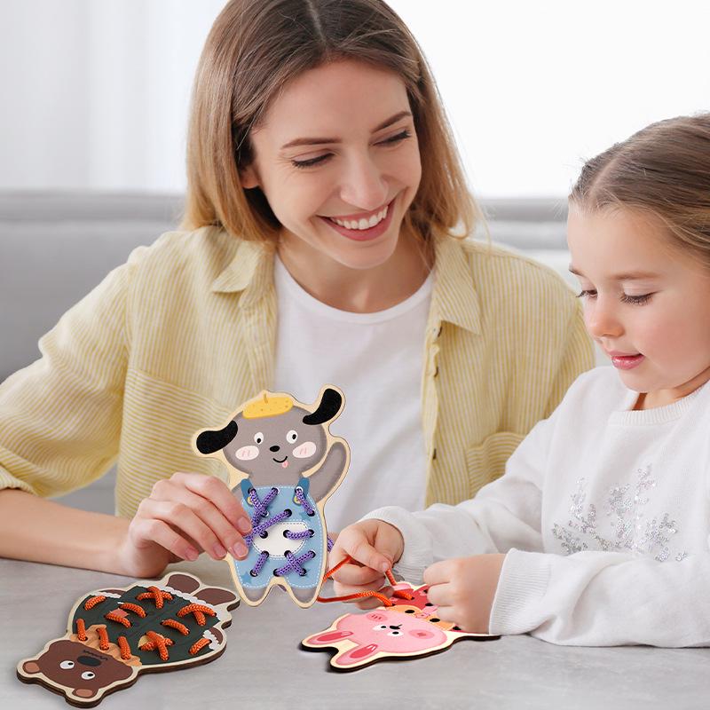 Kids' Educational Threading Board for Fine Motor Skills Development
