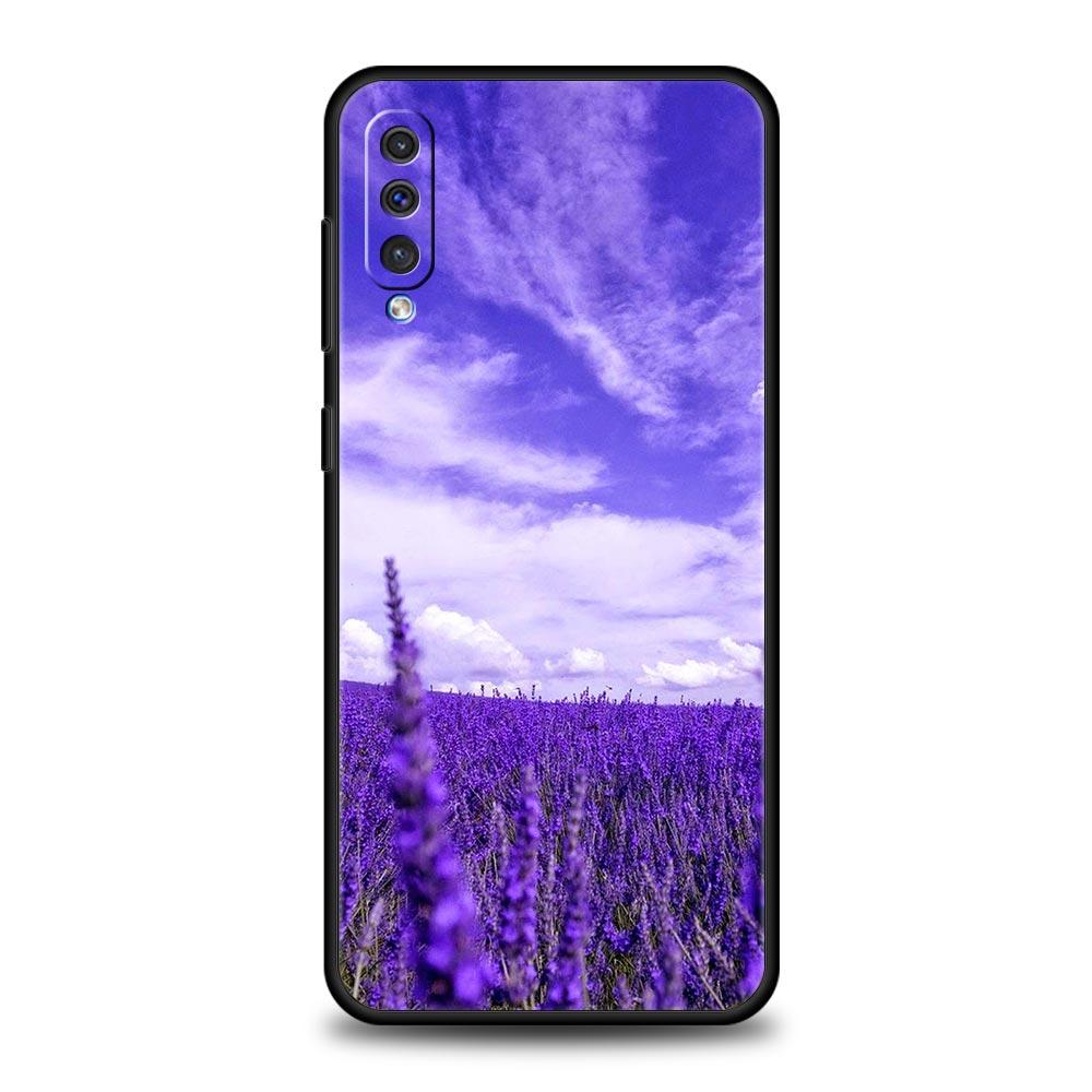 Simple lavender Purple flowers Case For Samsung A54 A52 A24 A14 A50 A70 A40 A20S A20E A06 A12 A22 A34 A42 A32 5G A04s A16 Cover